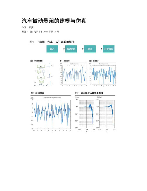 汽车被动悬架的建模与仿真