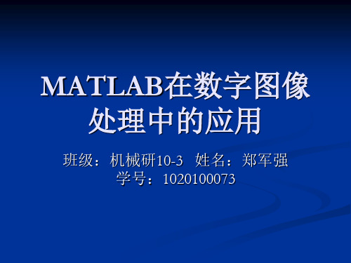 数字图像处理MATLAB在数字图像处理PPT