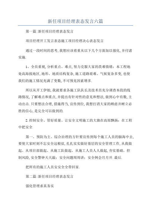 新任项目经理表态发言六篇