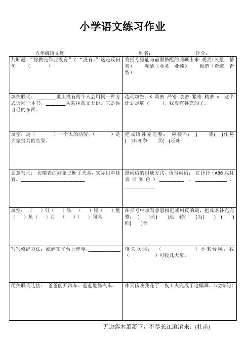 小学五年级语文精题选做III (84)