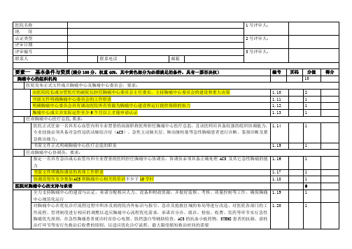 中国胸痛中心认证评分细则(第五版)