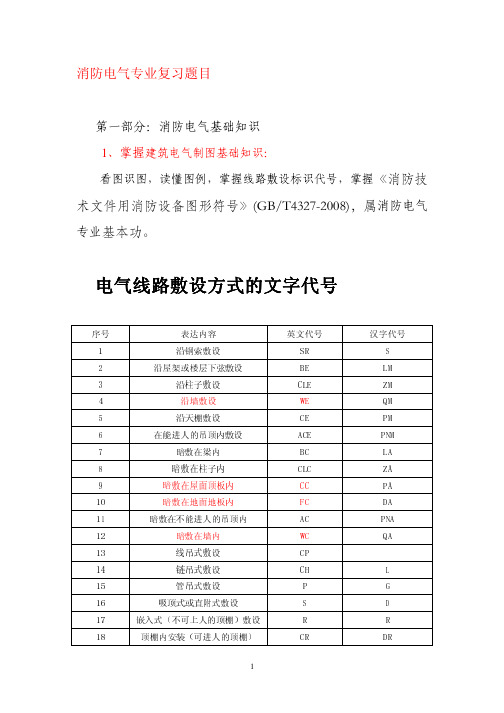 消防电气基础知识15题解。