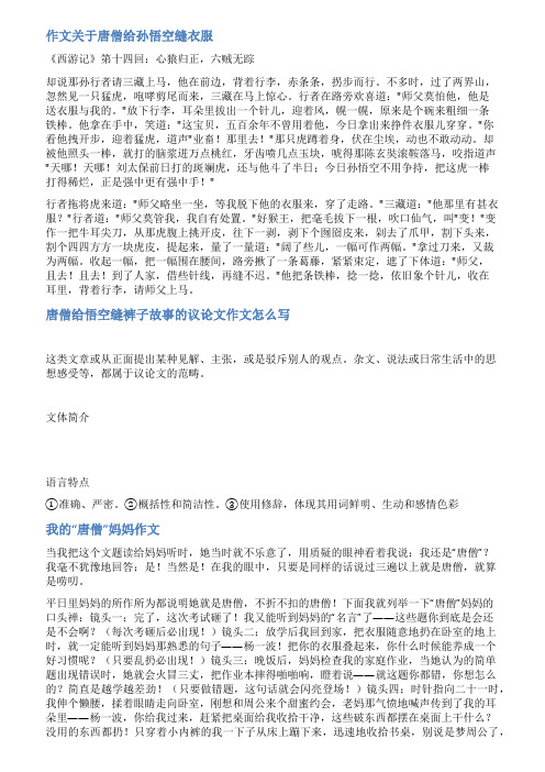 唐僧补裤子的范文