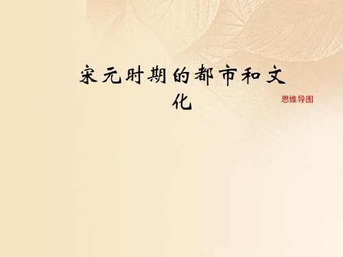 七年级历史下册第二单元辽宋夏金元时期：民族关系发展和社会变化第12课《宋元时期的都市和文化》思维导图