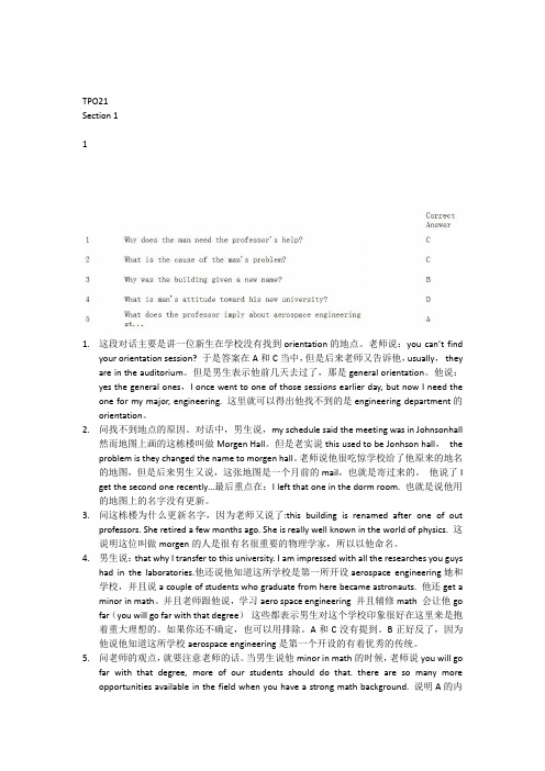 TPO21听力答案的解析