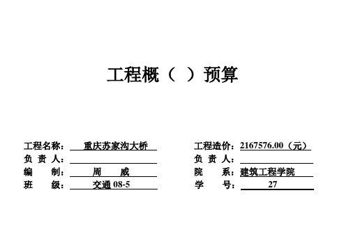 桥梁工程预算实例