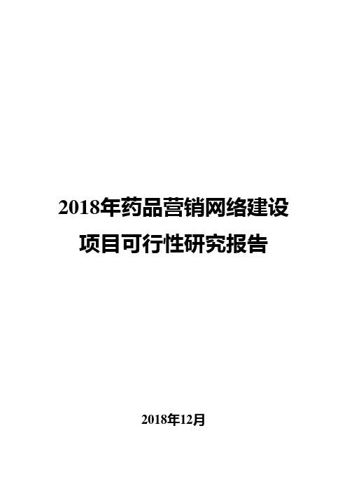 2018年药品营销网络建设项目可行性研究报告