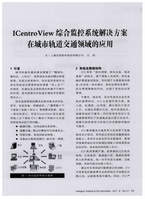 ICentroView综合监控系统解决方案在城市轨道交通领域的应用