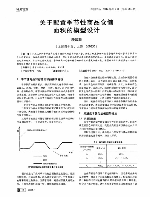 关于配置季节性商品仓储面积的模型设计