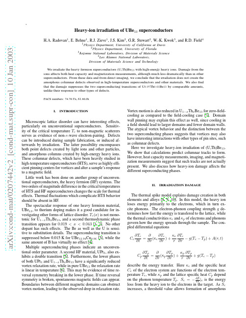 Heavy-ion irradiation of UBe13 superconductors