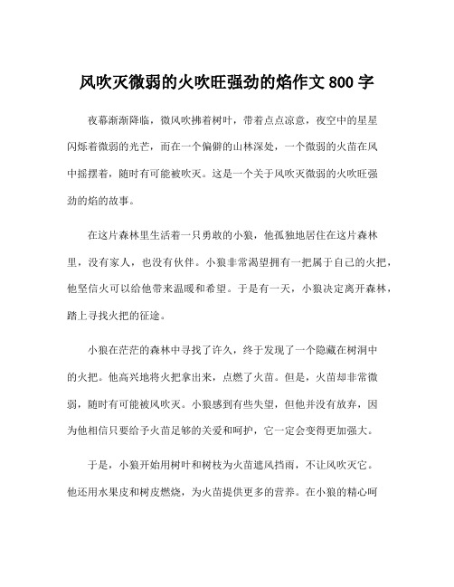 风吹灭微弱的火吹旺强劲的焰作文800字