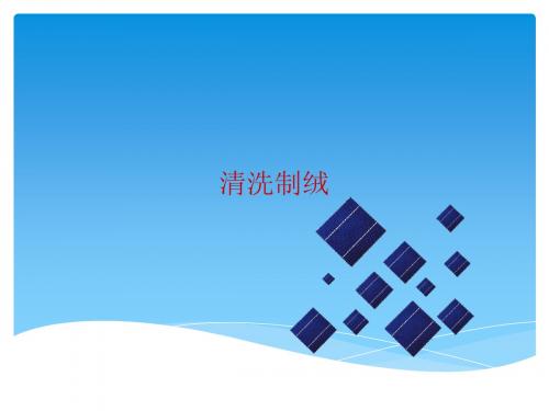 预清洗和制绒工艺