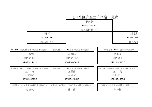 安全生产网格化样表