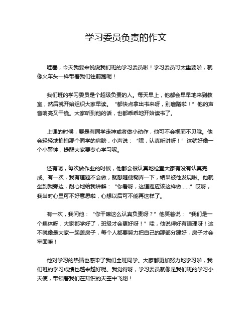 学习委员负责的作文