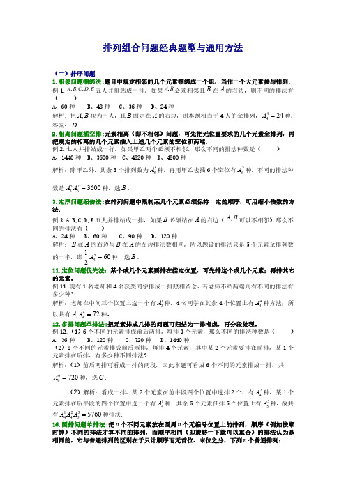 排列组合问题经典题型与通用方法 (1)