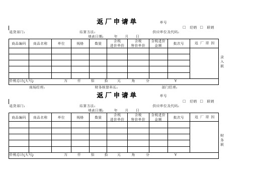 返厂申请单