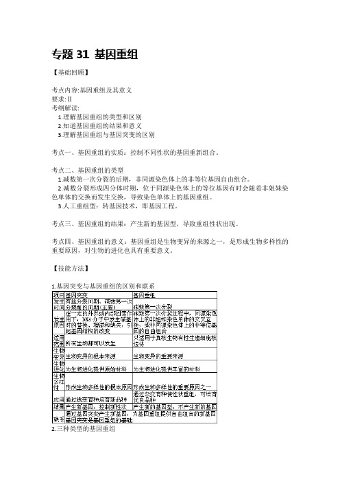 专题31 基因重组