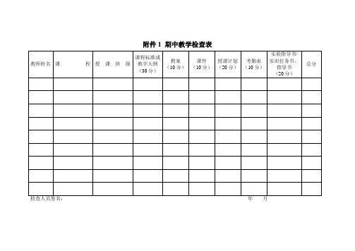 期中教学检查表