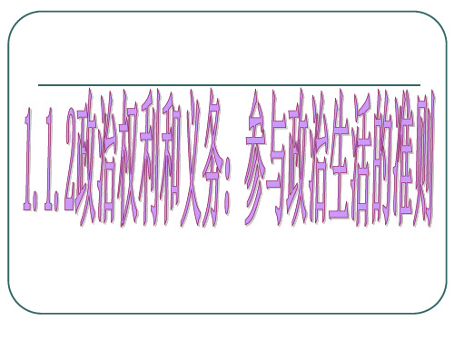 政治：1.1.2《政治权利与义务：参与政治生活的准则》课件(新人教版必修2)