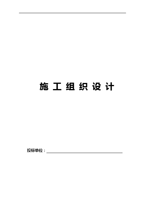 农村饮水安全工程项目施工组织设计