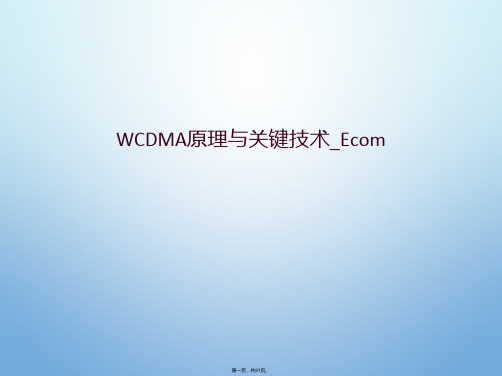 WCDMA原理与关键技术_Ecom