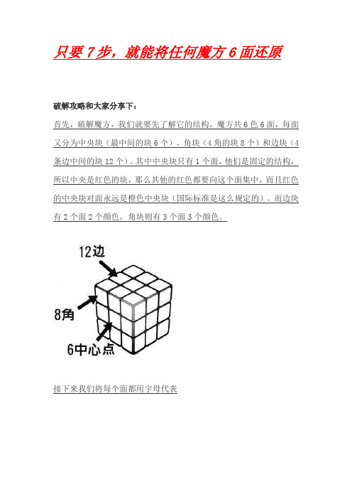 只要7步,就能将任何魔方6面还原 (有图有真相)