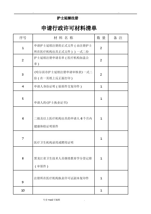 新版护士延续注册申请汇报材料