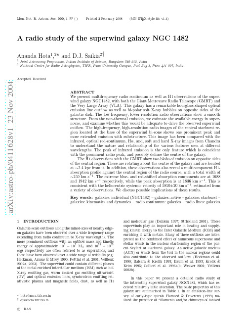 A radio study of the superwind galaxy NGC1482