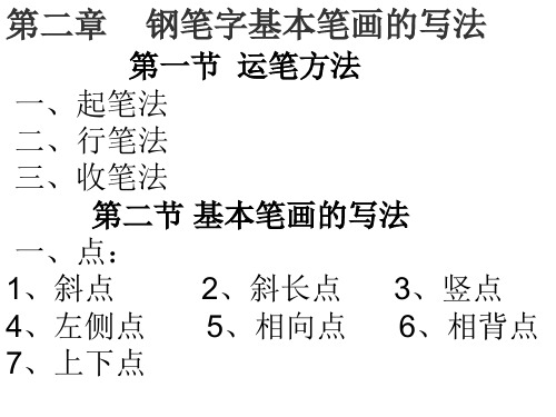 1 .   运笔方法     基本笔画 ----点