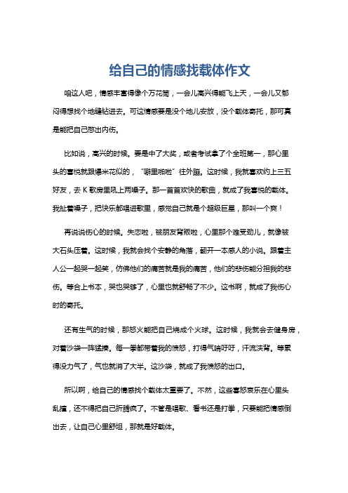 给自己的情感找载体作文