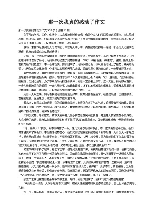 那一次我真的感动了作文500字（通用13篇）