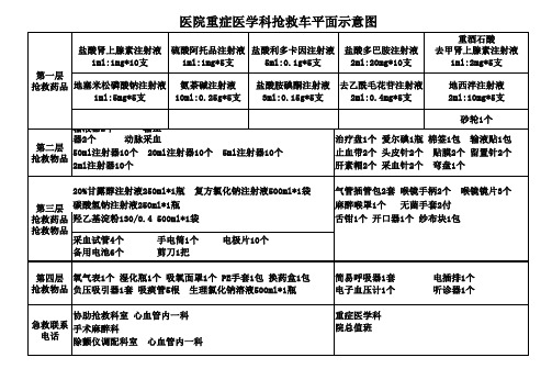 医院重症医学科抢救车平面示意图