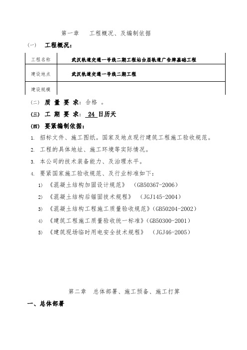 广告牌基础施工施工组织设计方案范本