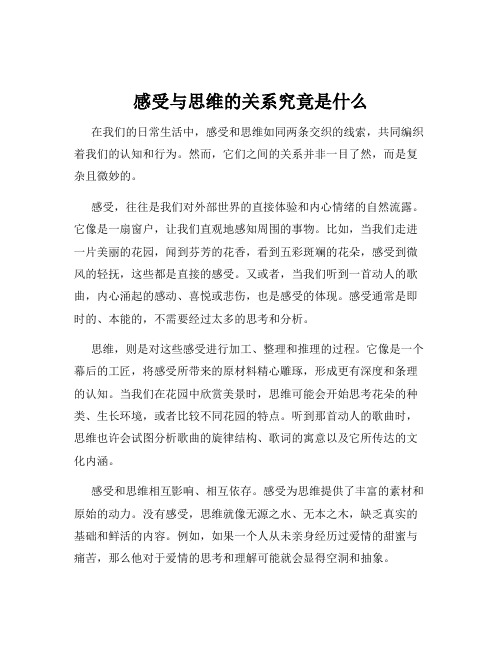 感受与思维的关系究竟是什么