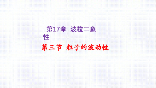 人教版高中物理人教版选修3-5课件第十七章：17.3 粒子的波动性  (共张30张PPT) 课件