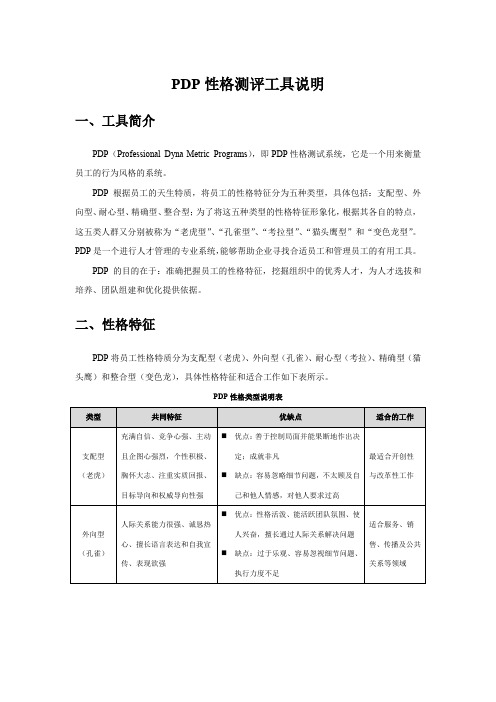 PDP性格测评工具说明