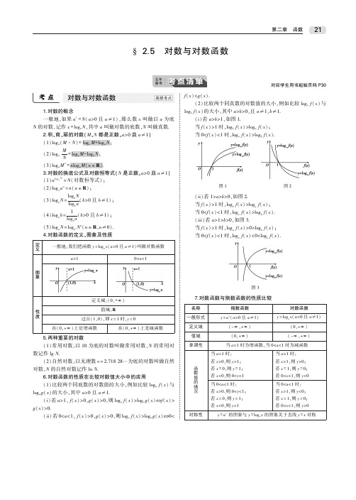 (浙江专用)2020届高考数学一轮复习第二章函数2.5对数与对数函数教师用书(PDF,含解析)