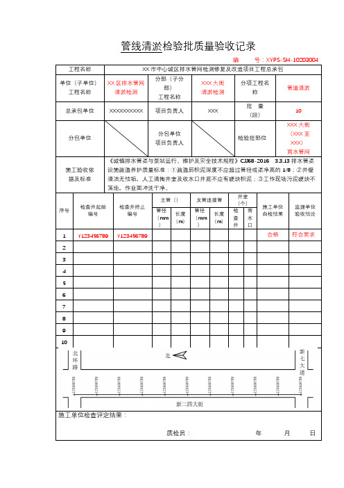 排水管道清淤检验批