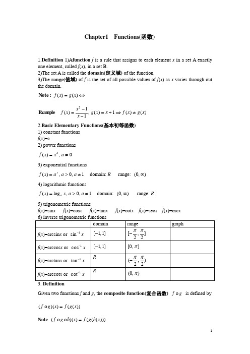 微积分大一基础知识经典讲解