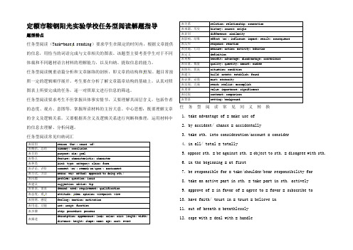 (考前添分指导)高考英语 任务型阅读指导(精讲精析)