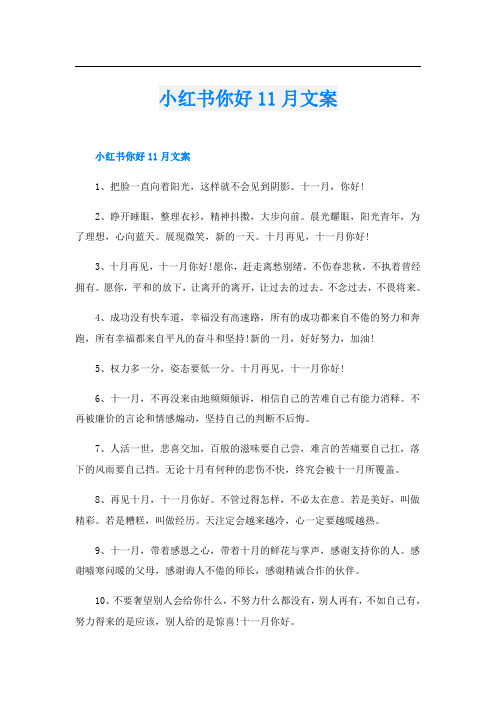 小红书你好11月文案