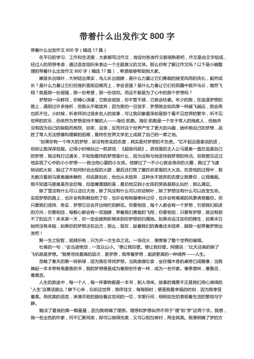 带着什么出发作文800字（精选17篇）