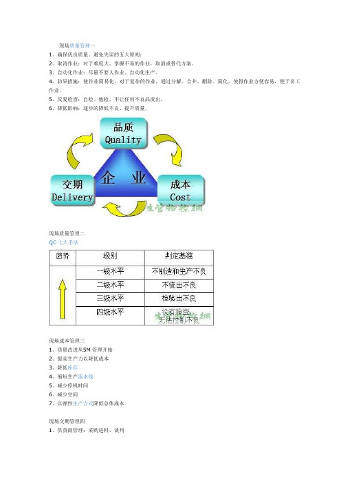 现场管理的实施方法(QCD)