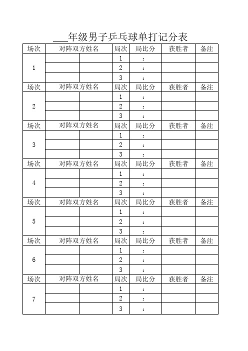 乒乓球成绩表Book1