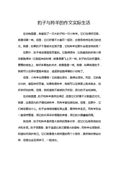 豹子与羚羊的作文实际生活