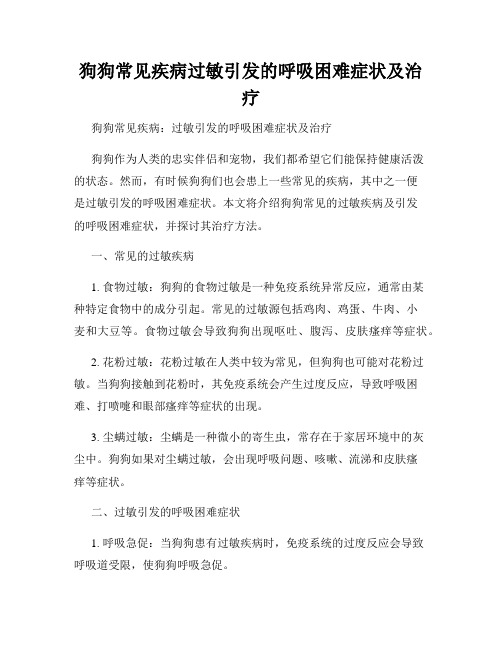 狗狗常见疾病过敏引发的呼吸困难症状及治疗