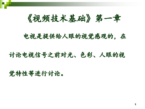 《视频技术基础》第一章 ppt课件