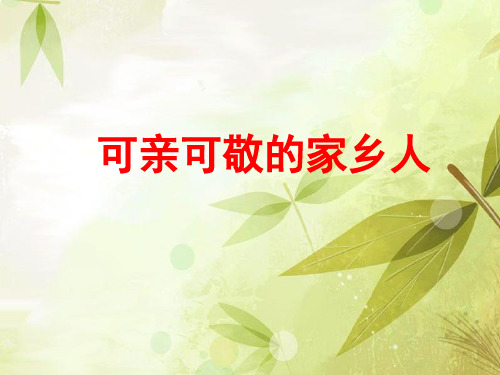 四年级上品德与社会PPT教学课件：建设文明富裕的家乡3北师大版