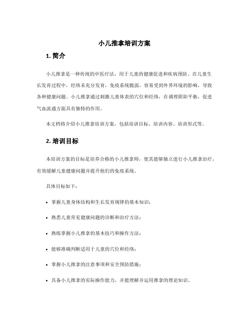 小儿推拿培训方案