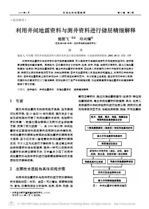 利用井间地震资料与测井资料进行储层精细解释